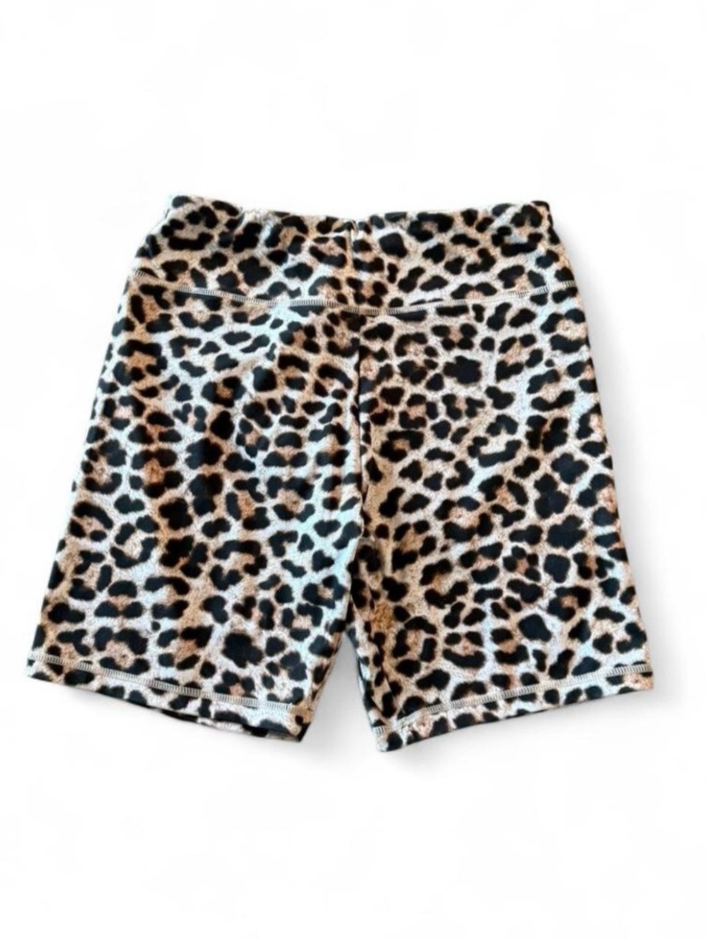Leopard Print Stretch Bike Shorts - Brown Black